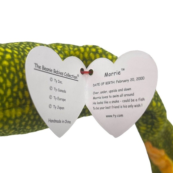 Ty Beanie Babies 2000 MORRIE the Electric Eel 15" Plush Stuffed Animal RETIRED - Picture 8 of 9